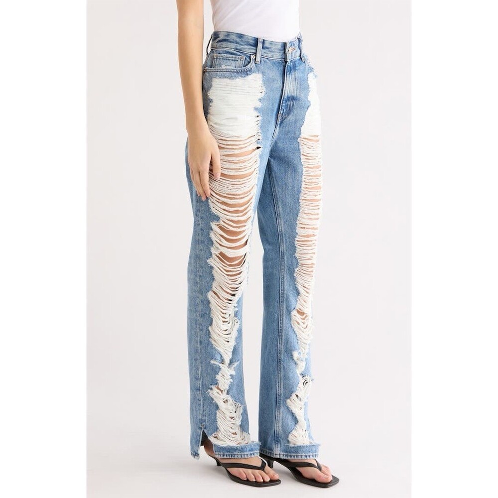 Good American The Khloé Jean Womens Size 6/28 High Rise Distressed - Picture 2 of 11